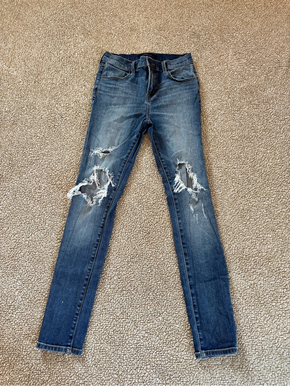 J Brand Distressed Skinny Jeans Size 26 Medium Wash Ripped Denim
